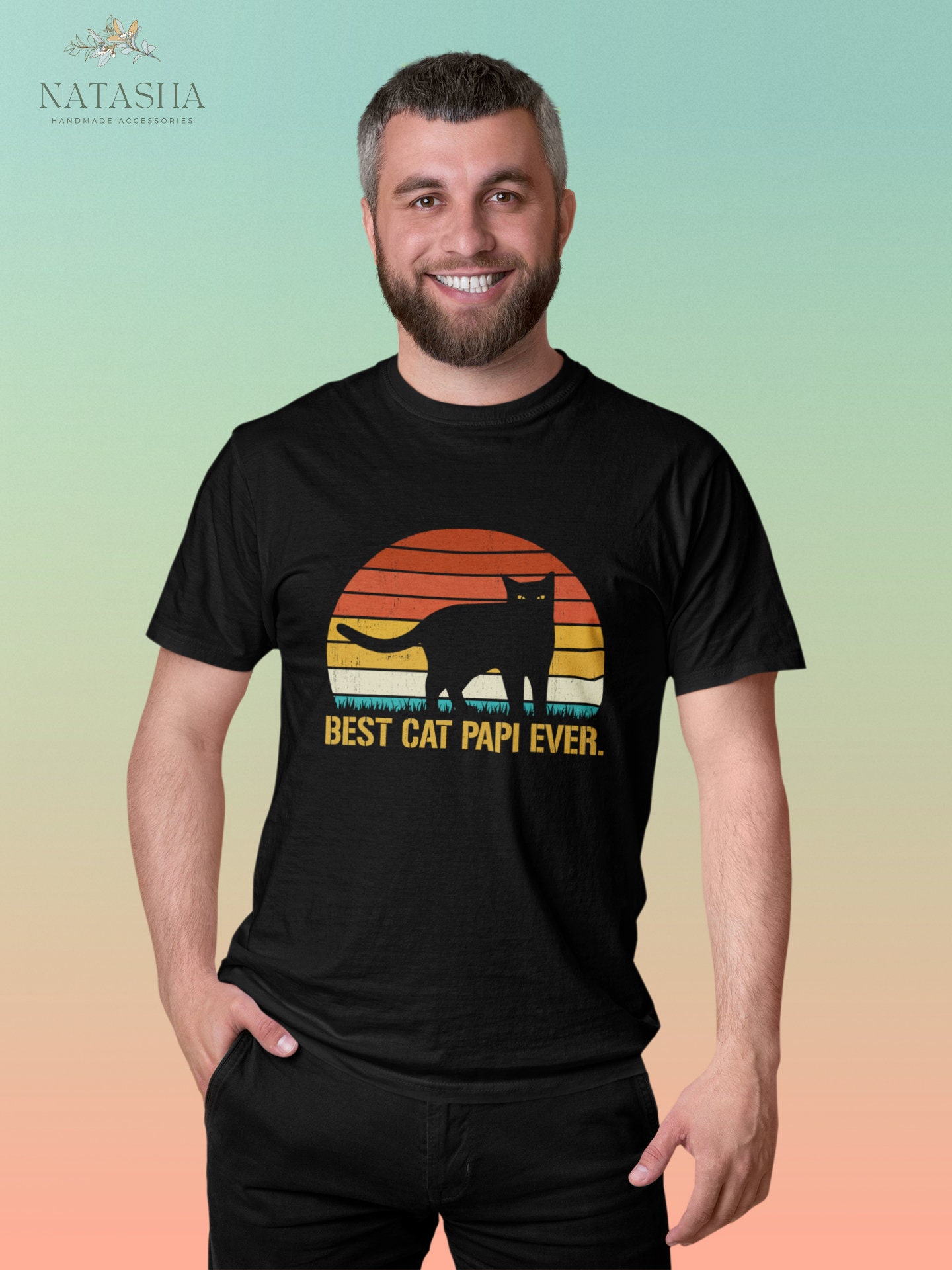 Vintage Best Cat Papi Ever Happy Father’s Day Unisex T-Shirt