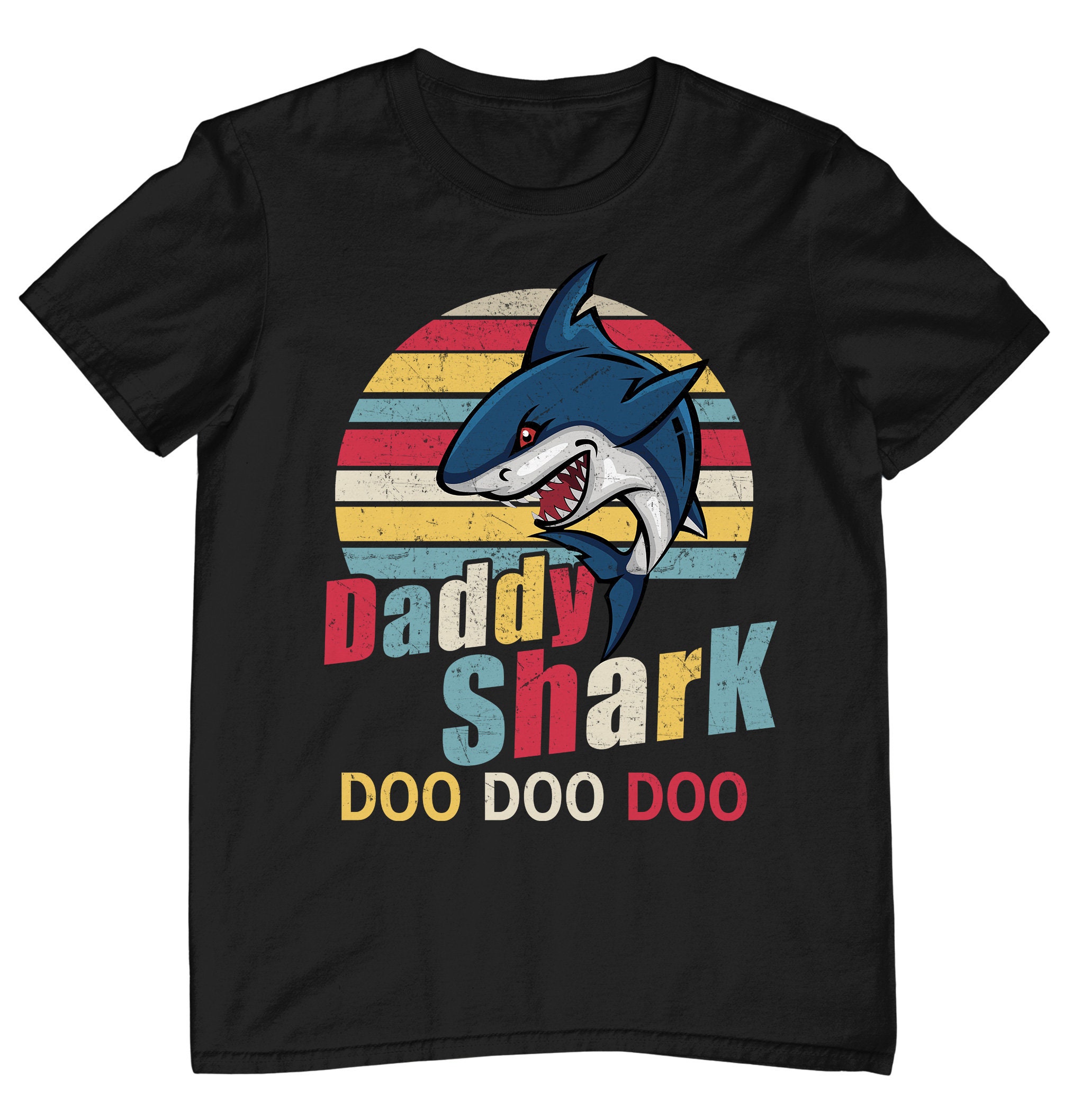 Vintage Daddy Evil Shark Doo Doo Doo Happy Father’s Day Unisex T-Shirt