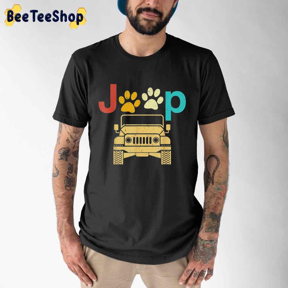 Vintage Jeep Dog Paws Unisex T-Shirt