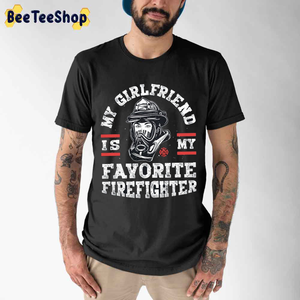 Vintage My Girlfriend Is My Favorite Firefighter Unisex T-Shirt