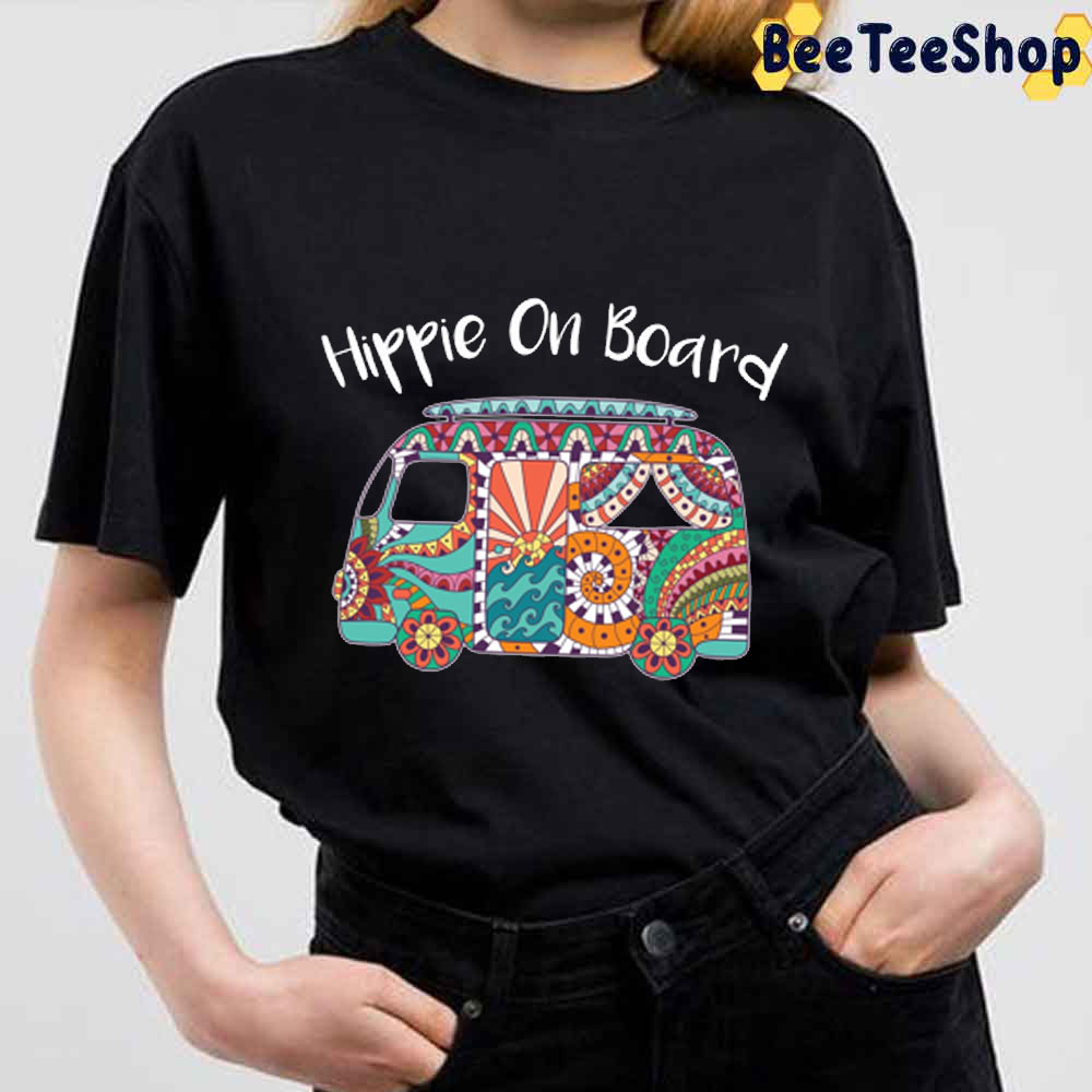 Vintage Retro Hippie On Board Peace Unisex T-Shirt