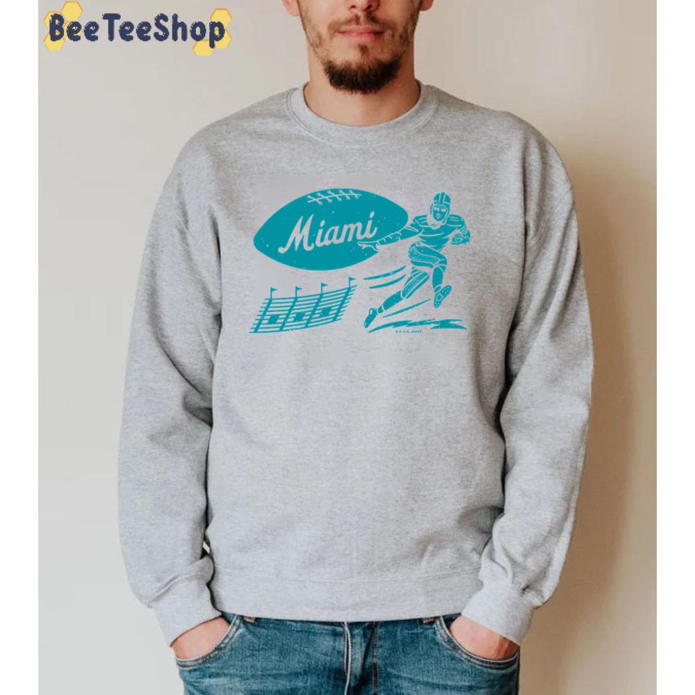 Vintage Teal Miami Dolphins Football Unisex Sweatshirt