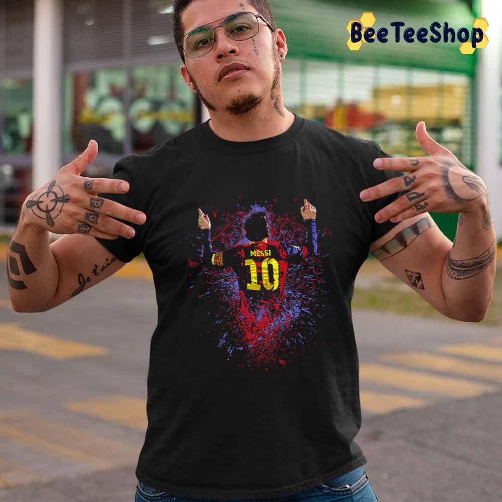 Water Color Style Lionel Messi Football Unisex T-Shirt