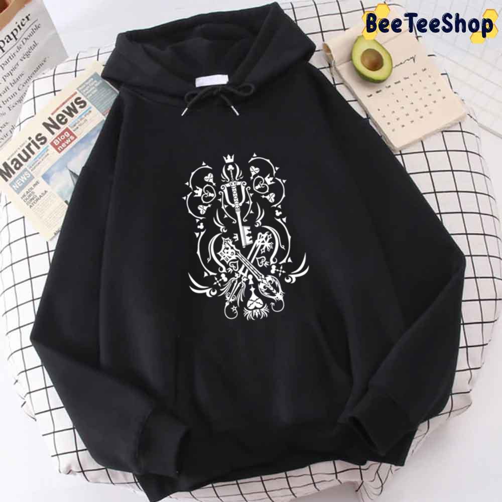 White Art Kingdom Hearts Game Unisex Hoodie