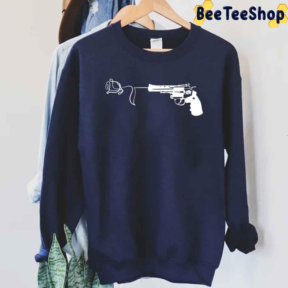 White Style Roses And Guns Unisex Sweatshirt