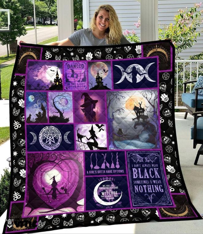 Witches Halloween I Don’t Always Wear Black Quilt Blanket