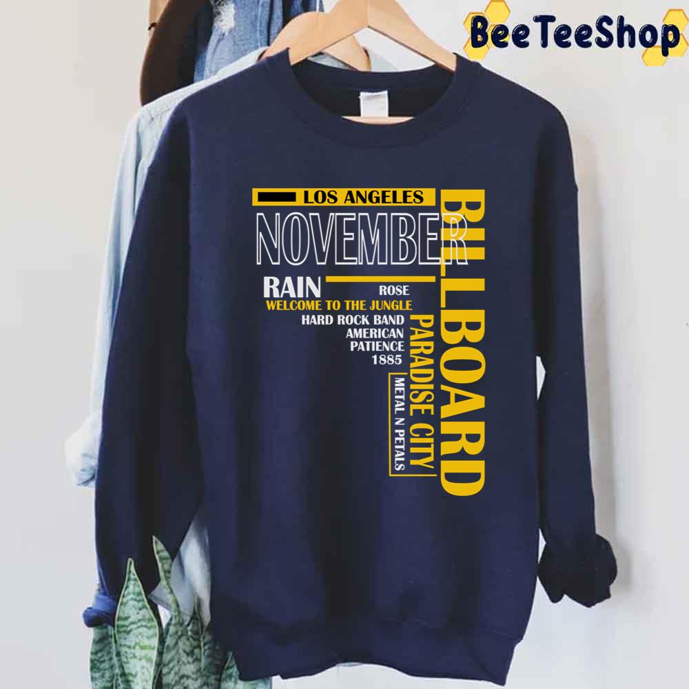 Yellow Art Text November Rain Guns N’ Roses Unisex Sweatshirt