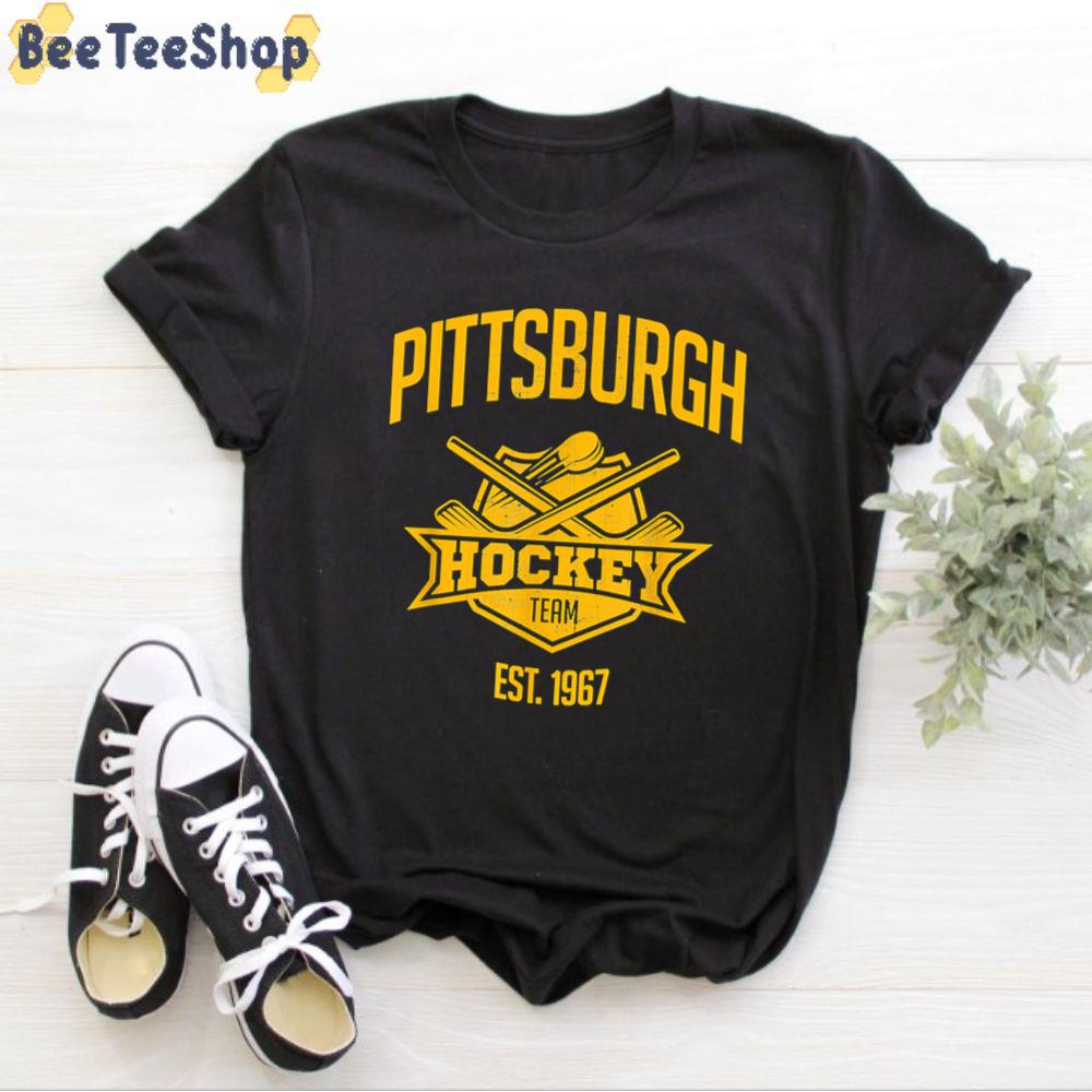 Yellow Vintage Style Pittsburgh Penguins Hockey Unisex T-Shirt