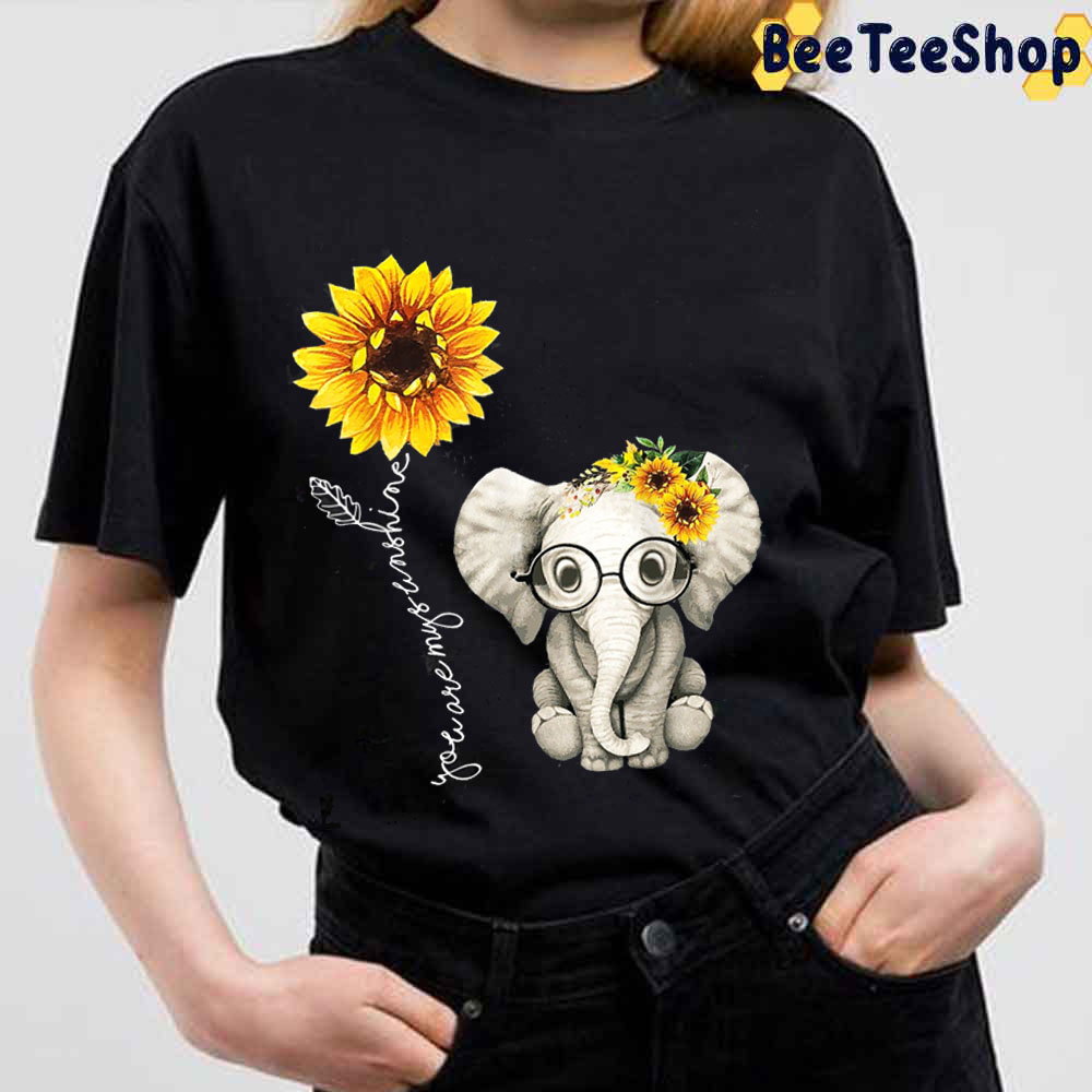 You Are My Sunshine Hippie Sunflower Elephant Unisex T-Shirt