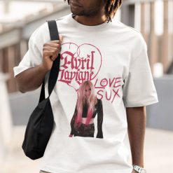 Pink Heart Avril Lavigne Love Sux Unisex T-Shirt