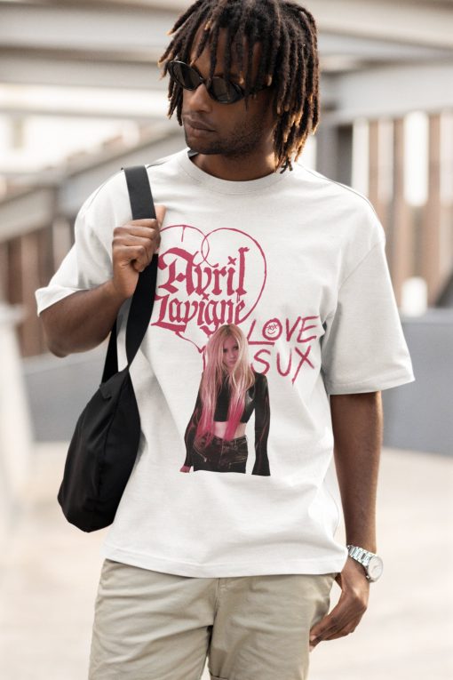 Pink Heart Avril Lavigne Love Sux Unisex T-Shirt