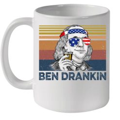 4th Of July Independence Day Ben Drankin Benjamin Franklin Vintage Premium Sublime Ceramic Coffee Mug White