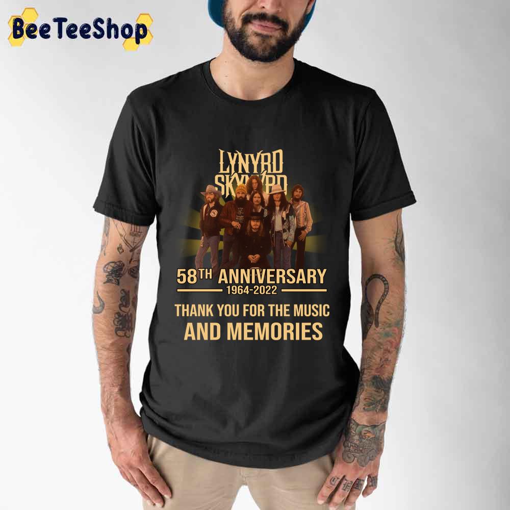 58th Anniversary 1964-2022 Thank You For Memories Lynyrd Skynyrd Unisex T-Shirt