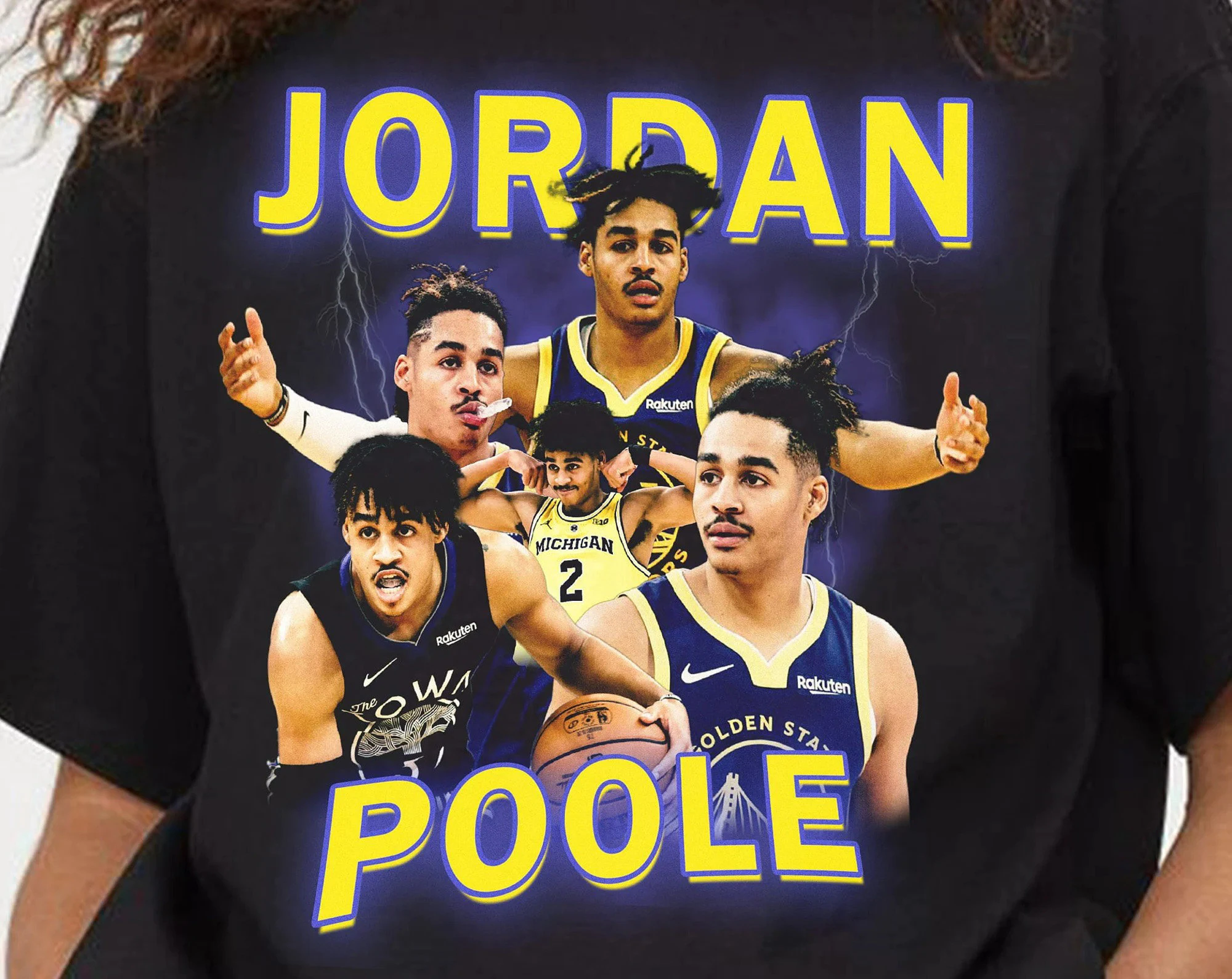 Jordan Poole Vintage 90s Style Basketball Shirt - Jolly Family Gifts