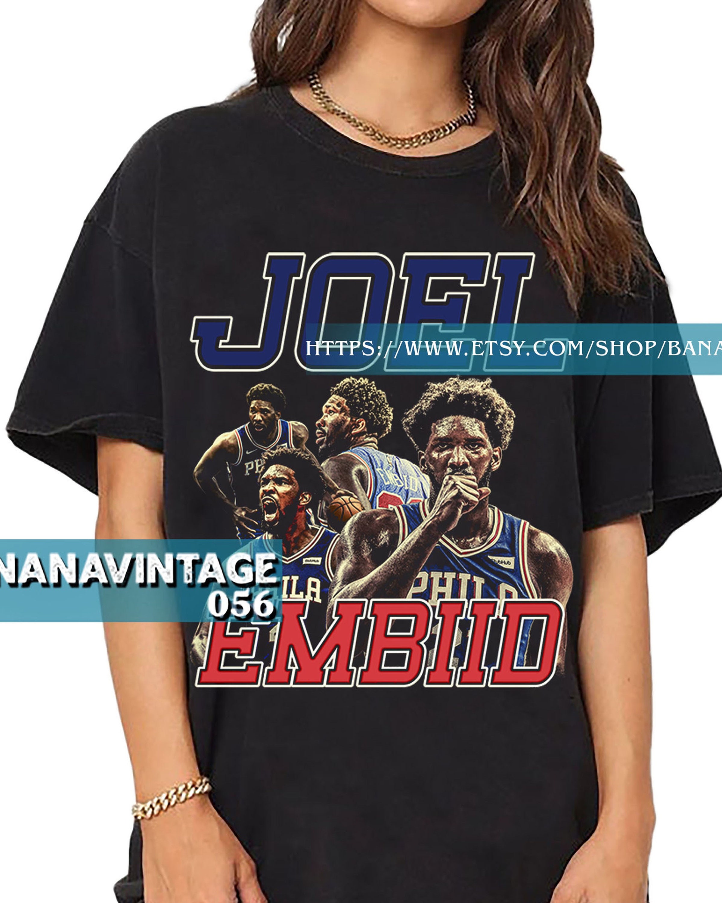 90s Vintage Joel Embiid Philadelphia 76ers Basketball Unisex T-Shirt