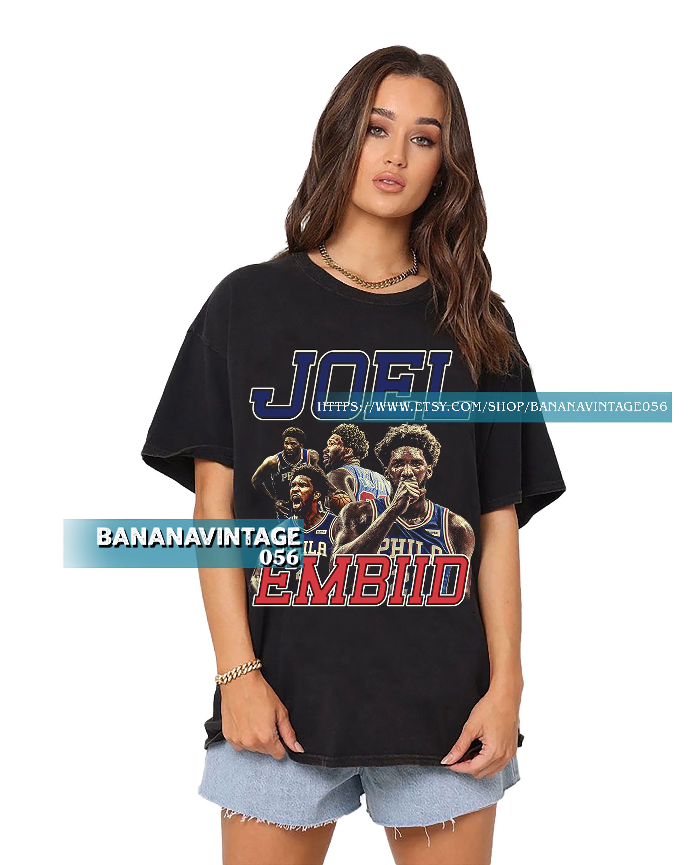 90s Vintage Joel Embiid Philadelphia 76ers Basketball Unisex T-Shirt