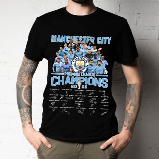 Manchester City Premier League Champions 2022 Signature Unisex T-Shirt