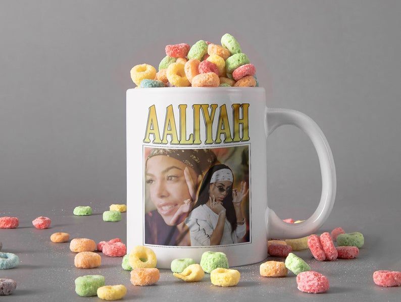 Aaliyah One In A Million Mug Aaliyah Remembering Mug Aaliyah Dana Haughton Mug Retro Vintage Mug 2 Premium Sublime Ceramic Coffee Mug White