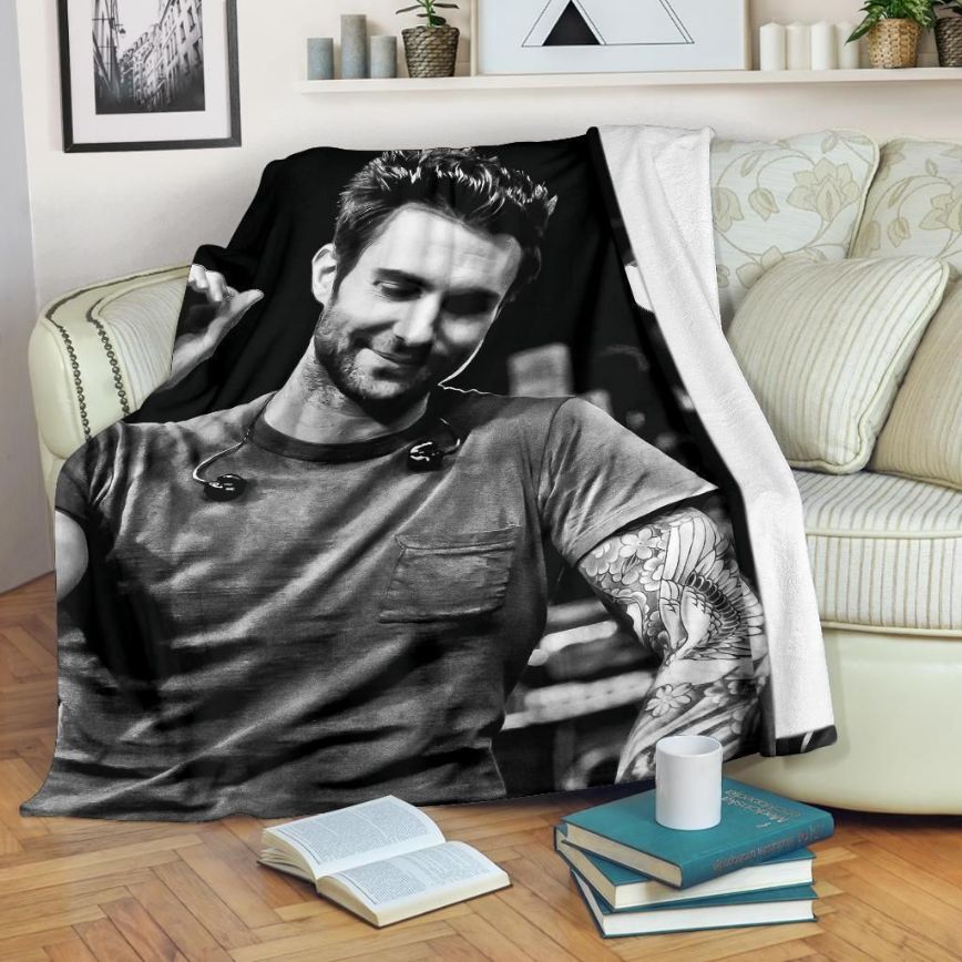 Adam Levine Singer Maroon 5 Fleece Blanket Gift For Fan, Premium Comfy Sofa Throw Blanket Gift