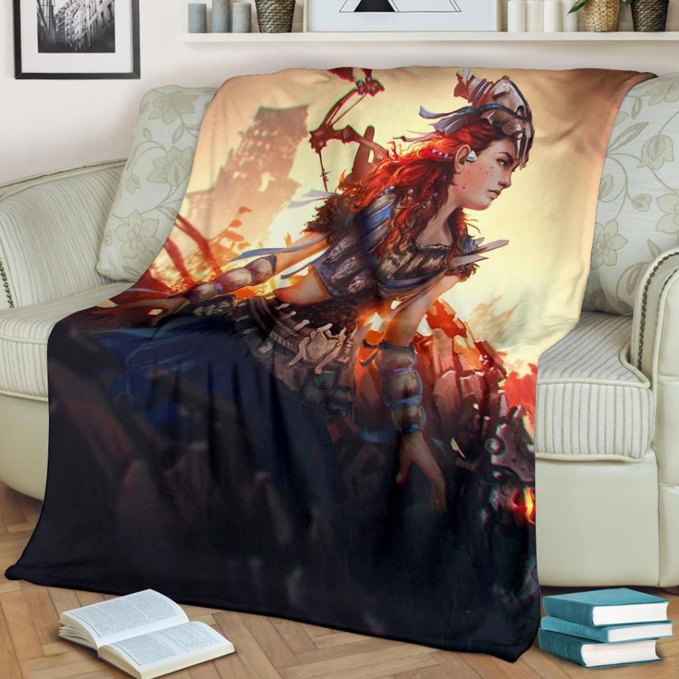 Aloy Horizon Zero Dawn Gamer Best Seller Fleece Blanket Gift For Fan, Premium Comfy Sofa Throw Blanket Gift