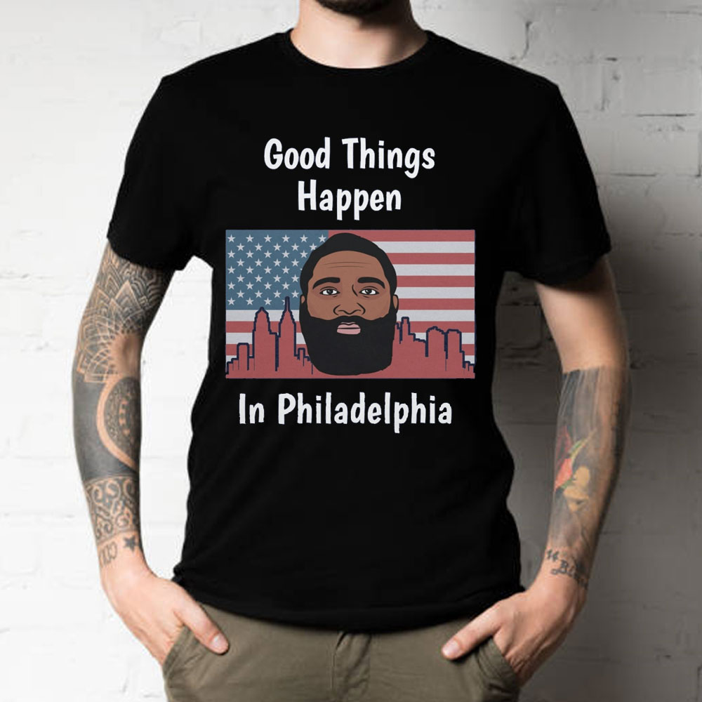 American Flag Good Things Happen in Philadelphia Basketball Unisex T-Shirt