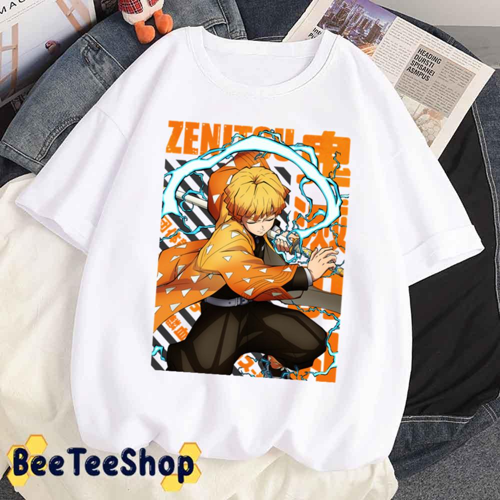 Art Zenitsu Agatsuma Kimetsu No Yaiba Anime Unisex T-Shirt - Beeteeshop