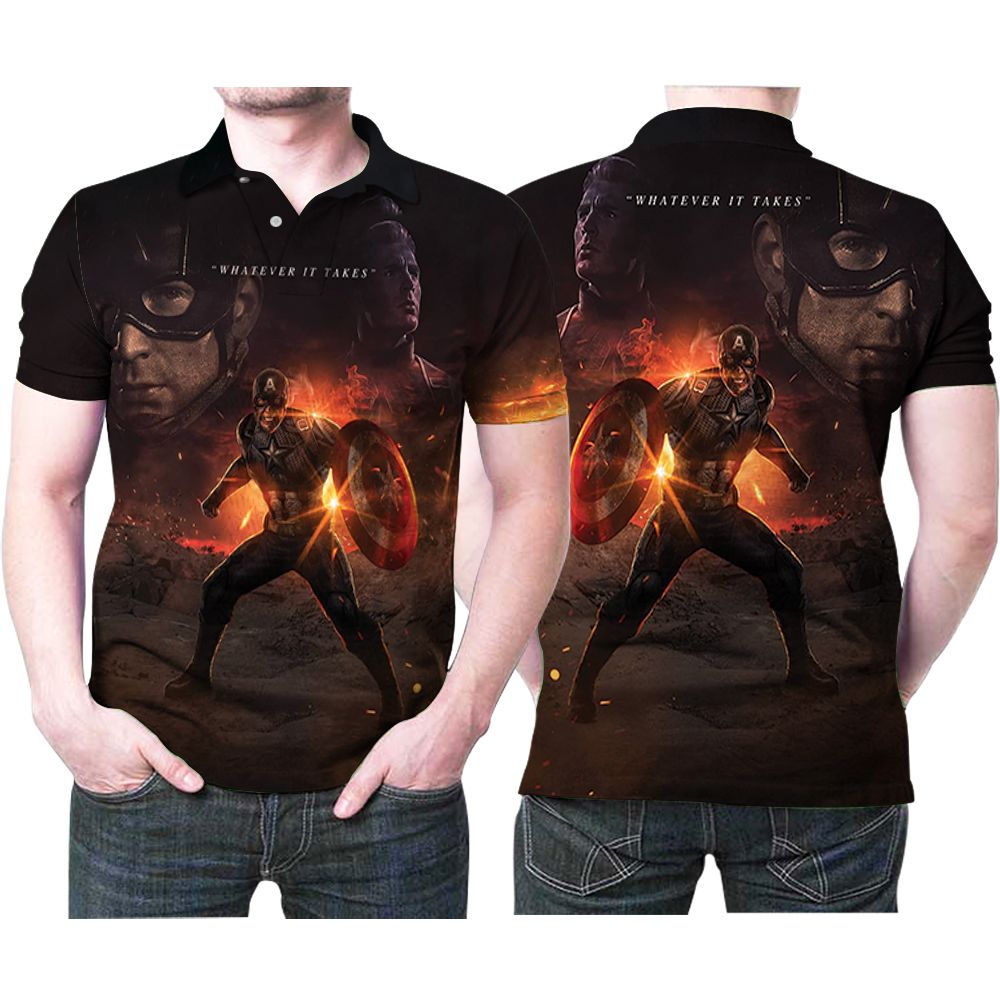 Avenger Endgame Captain America Superhero 3d Designed For Captain America Fan Polo Shirt All Over Print Shirt 3d T-shirt