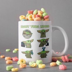 Baby Yoda Mood Mug Yoda Lover Gift The Mandalorian Mug Disney Coffee Mug Star War Premium Sublime Ceramic Coffee Mug White