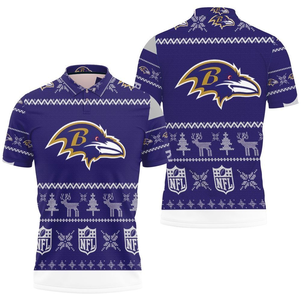 Baltimore Ravens Ugly Sweatshirt Christmas 3d Polo Shirt All Over Print Shirt 3d T-shirt