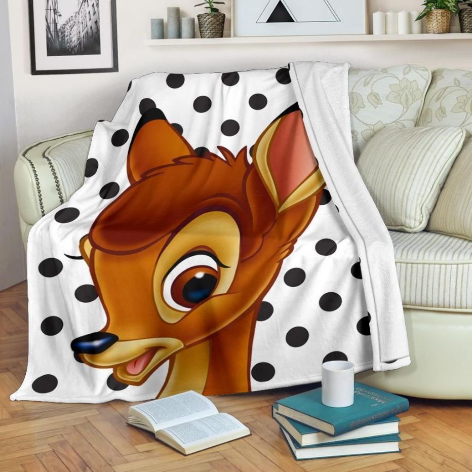 Bambi Deer Disney Fleece Blanket Gift For Fan, Premium Comfy Sofa Throw Blanket Gift