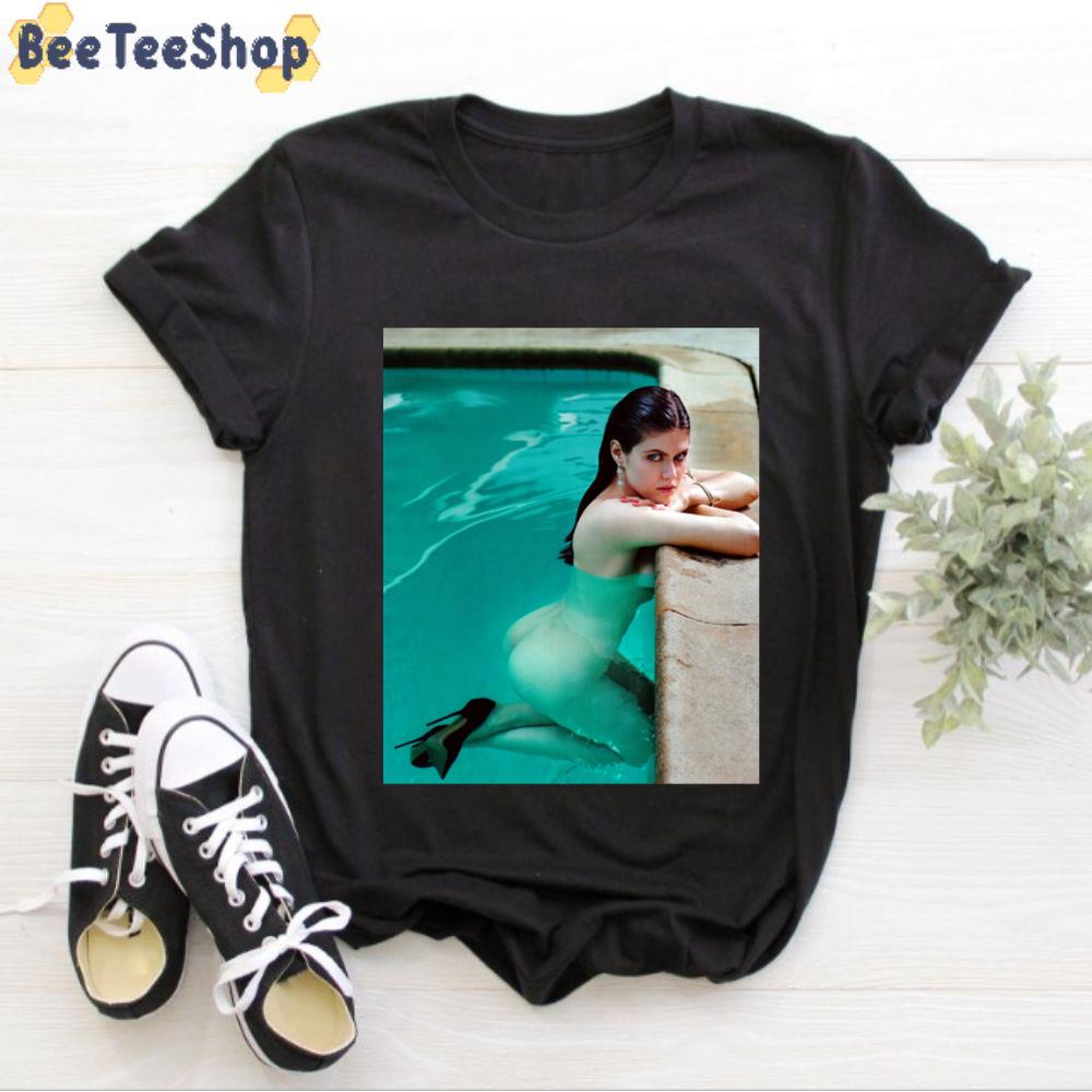 Beautiful Woman At The Pool Alexandra Unisex T-Shirt