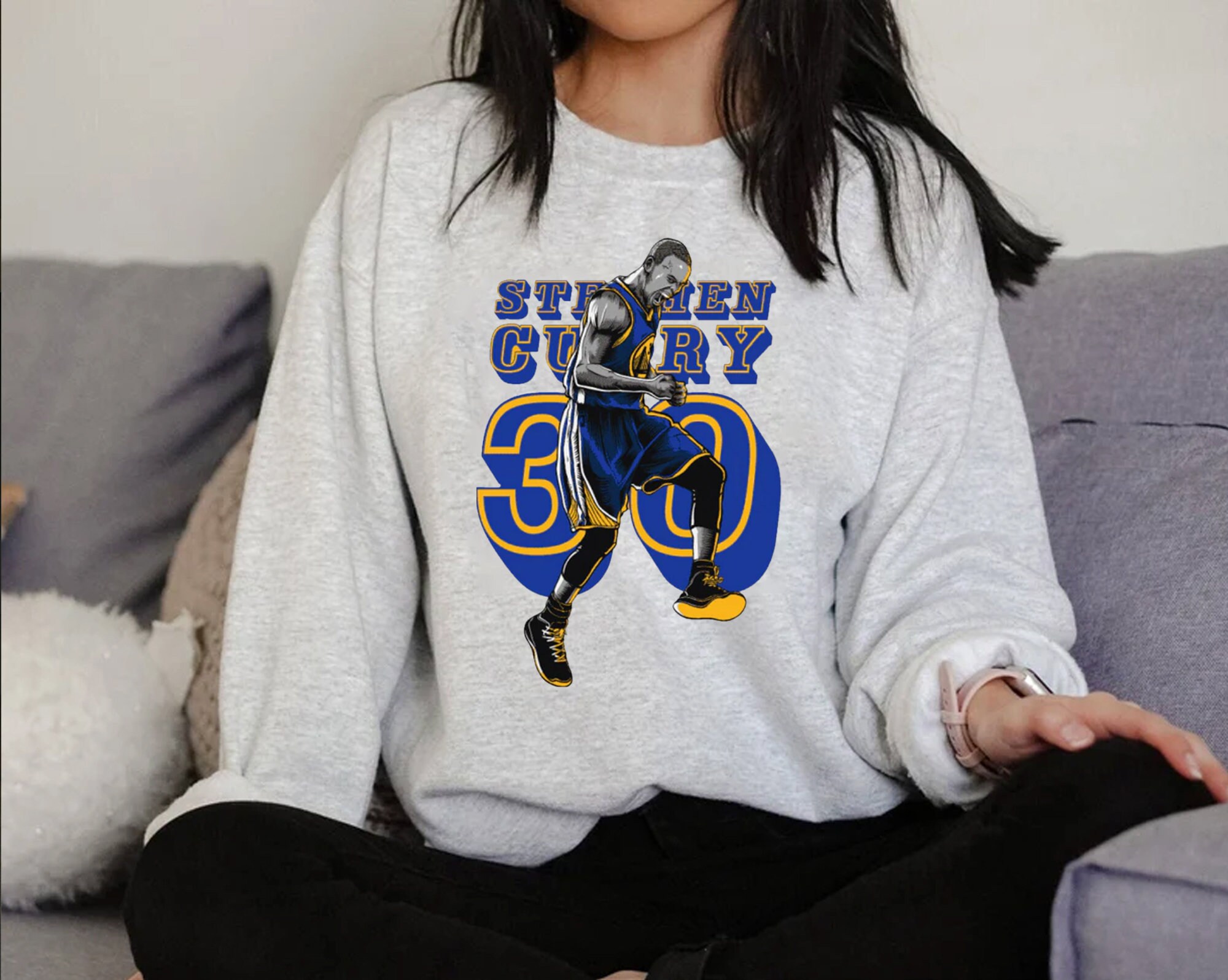 Blue Graphic Steph Curry Golden State Basketball Unisex T-Shirt