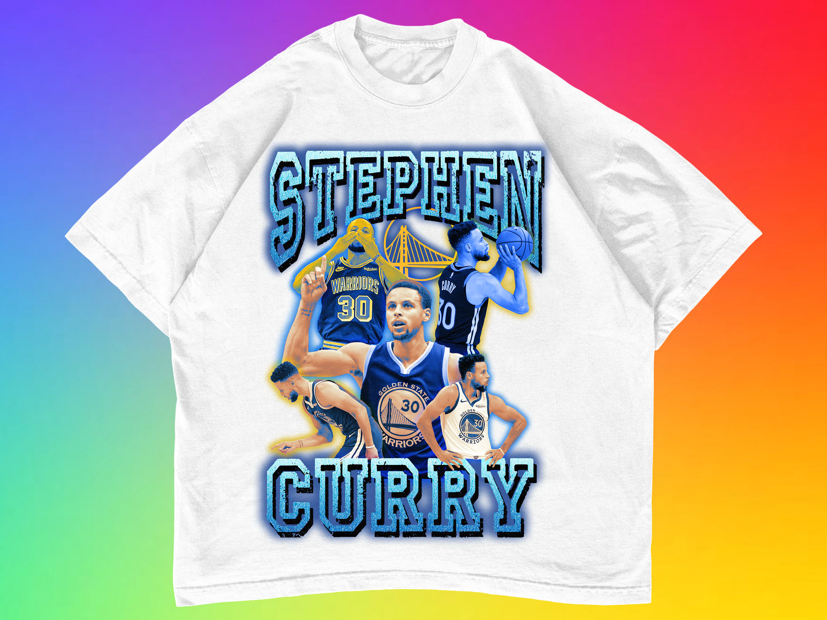 kollidere Bukser fængelsflugt Blue Neon Stephen Curry Vintage Basketball Unisex T-Shirt - Beeteeshop