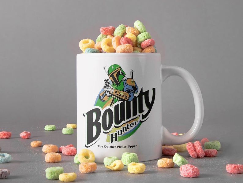 Boba Fett Bounty Hunter The Quicker Picker Upper Mug Star Wars Gift The Mandalorian Gift The Child Premium Sublime Ceramic Coffee Mug White