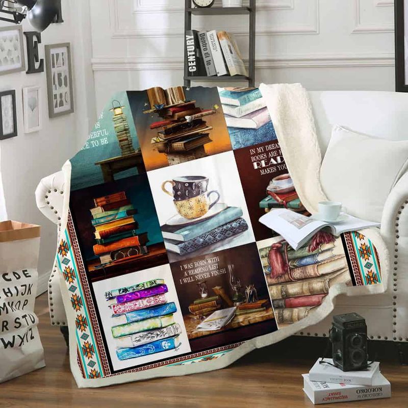 Book Lover And Coffee Premium Comfy Sofa Throw Blanket