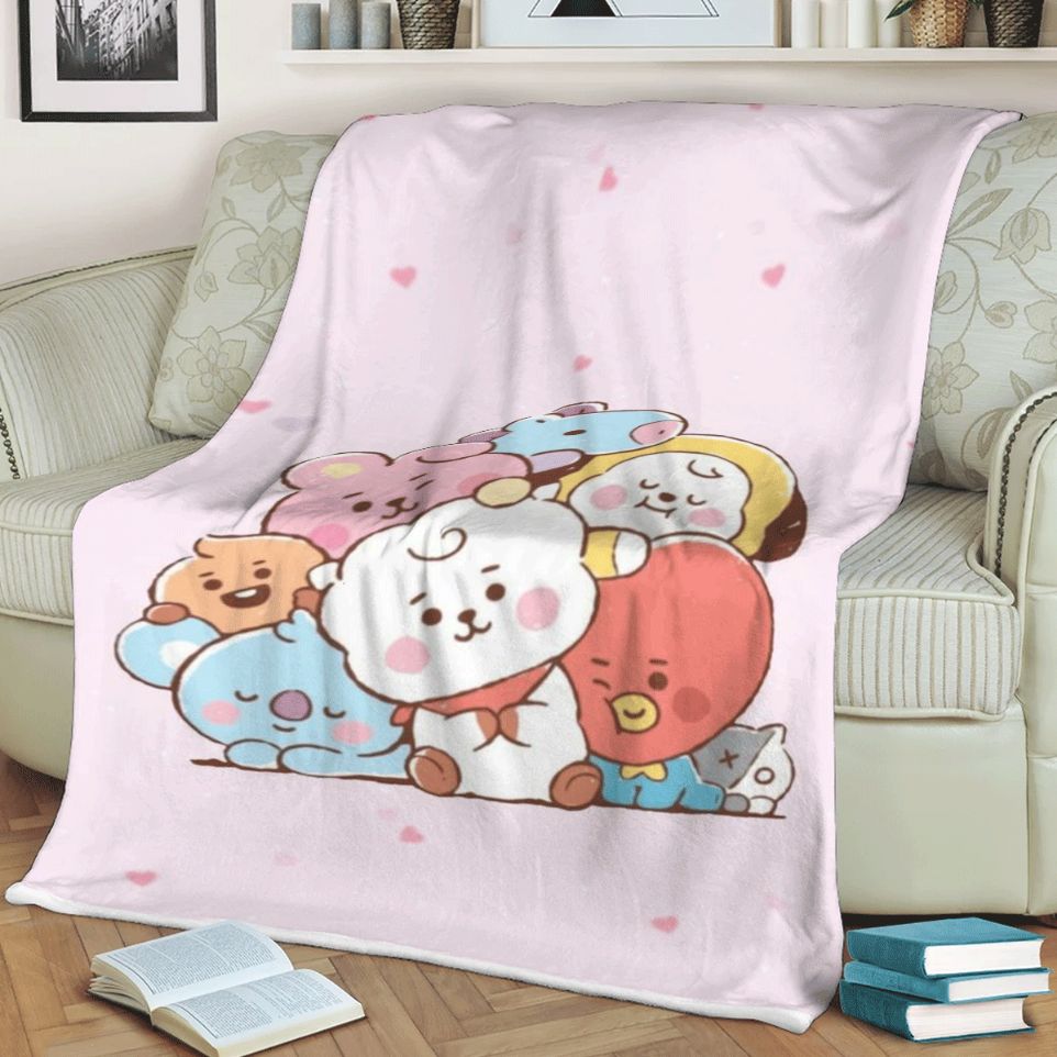 Bts Bt21 Bangtan Army Fan Art Cartoon 678 Christmas,bts Gift For Fan Comfy Sofa Throw Blanket Gift