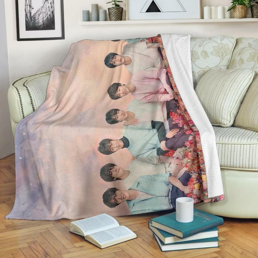 Bts World Tour Love Yourself Fleece Blanket Gift For Fan, Premium Comfy Sofa Throw Blanket Gift