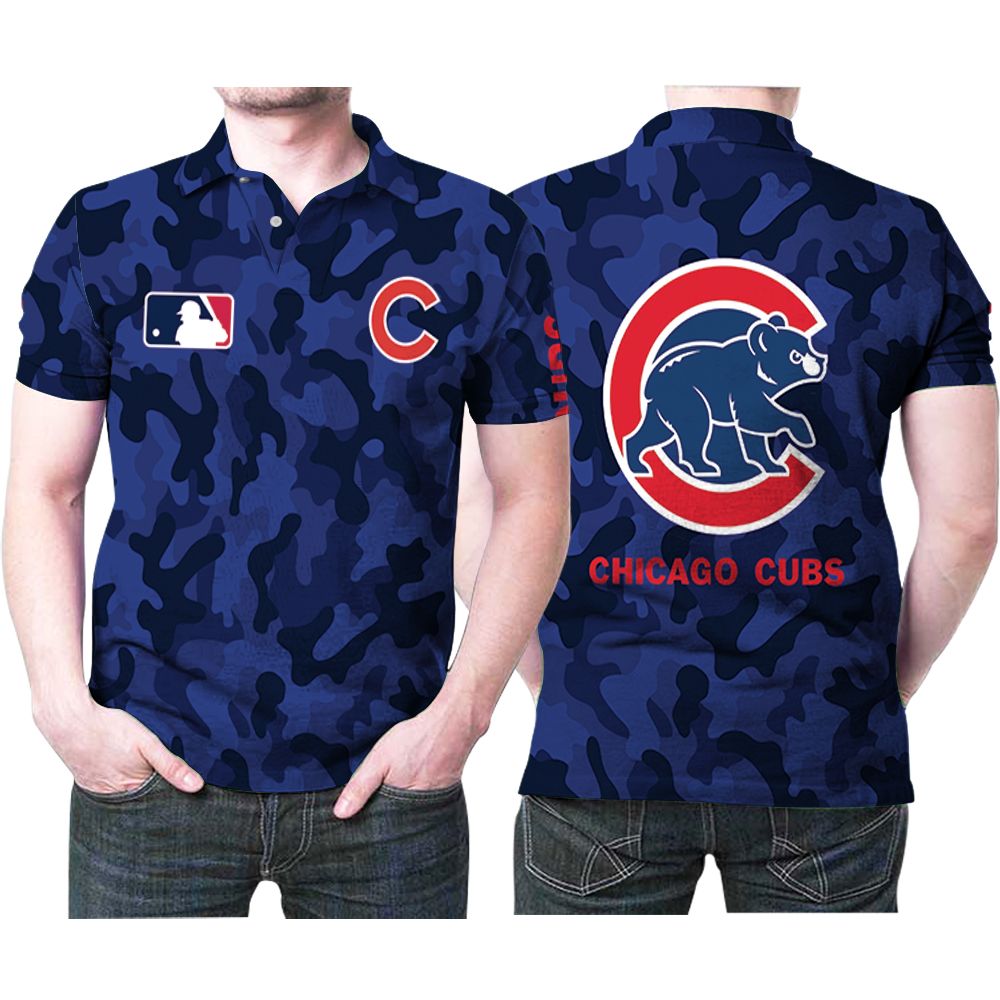 Chicago Cubs Mlb Logo Camo Pattern 3d Designed For Chicago Cubs Fans Chicago Cubs Lovers Polo Shirt All Over Print Shirt 3d T-shirt