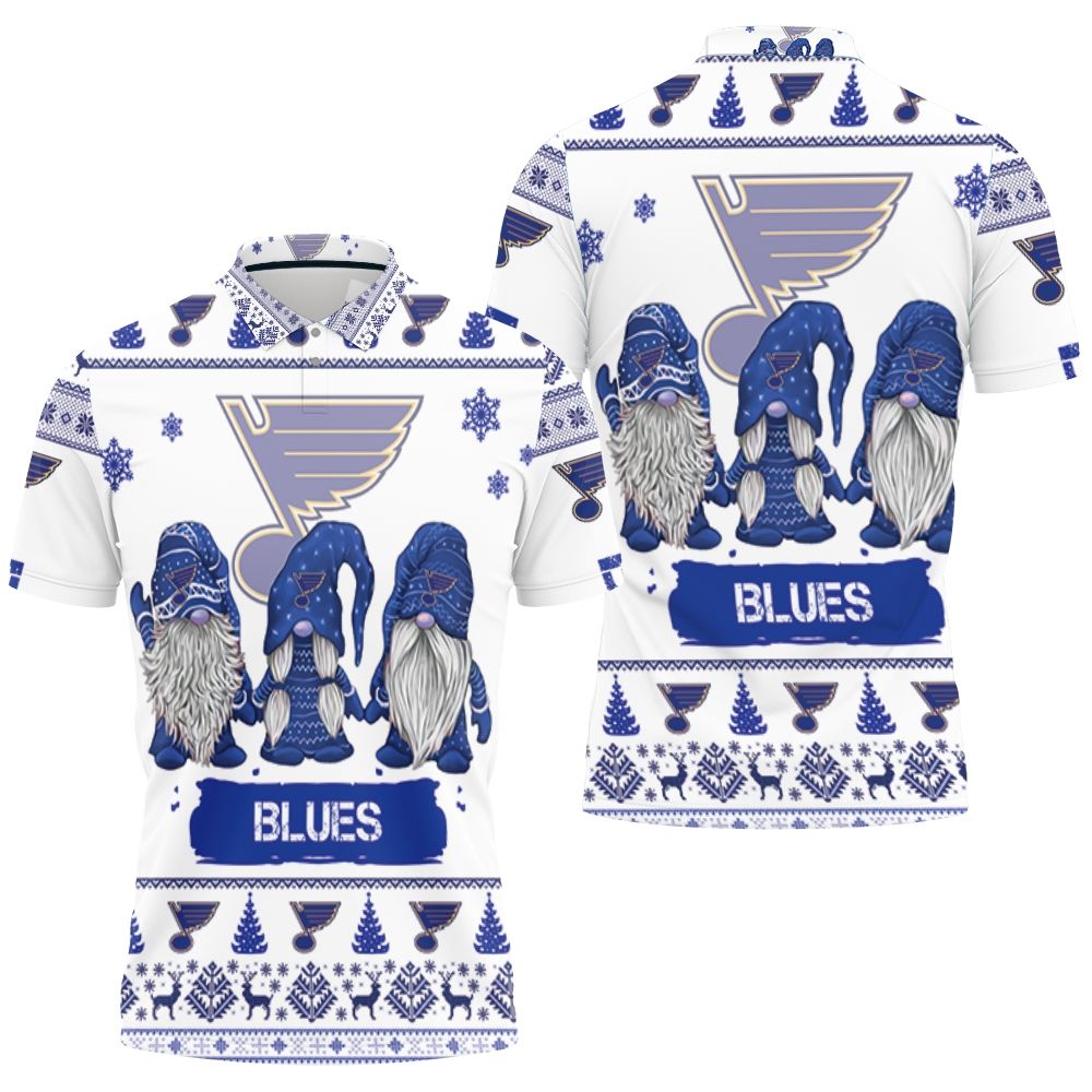 Christmas Gnomes St. Louis Blues Ugly Sweatshirt Christmas 3d Polo Shirt All Over Print Shirt 3d T-shirt