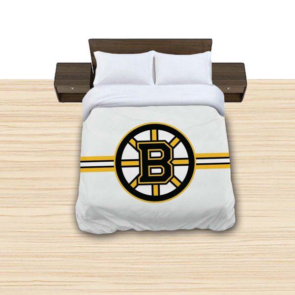 Classic Style Boston Bruins NHL Hockey Team Reversible Duvet Covers Bedding Set