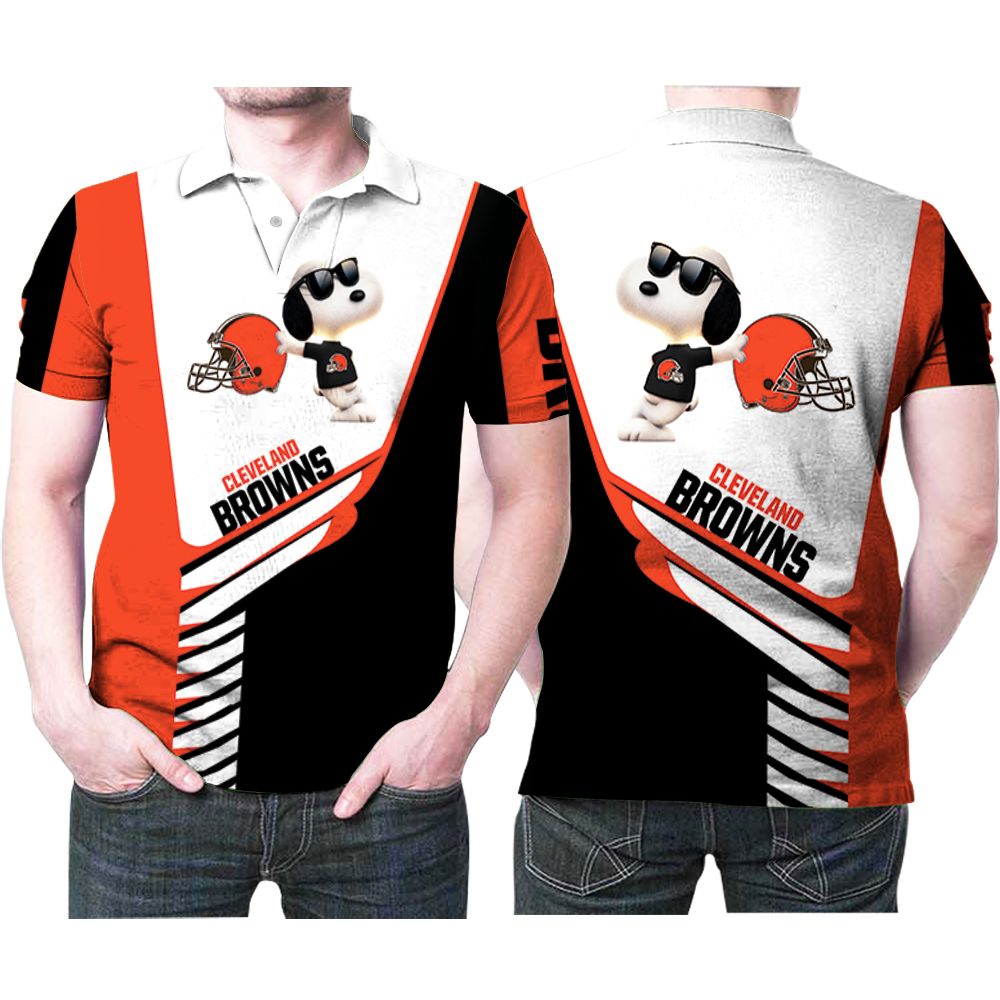 Cleveland Browns Nfl American Football Team Logo Snoopy Gift For Cleveland Browns Fans American Football Lovers Polo Shirt