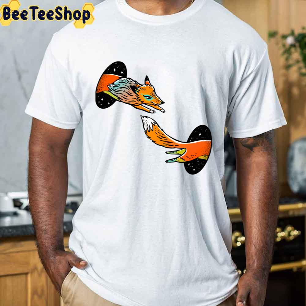 Colorful Fox In Magic Teleport Unisex T-Shirt