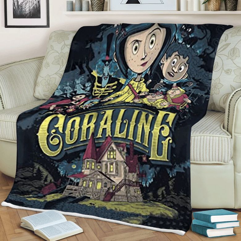 Coraline A Stop-Motion Animated Dark Fiction Film Christmas, Coraline Gift For Fan Comfy Sofa Throw Blanket Gift