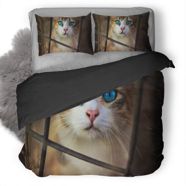 Cute Cat Blue Eyes Bedding Set