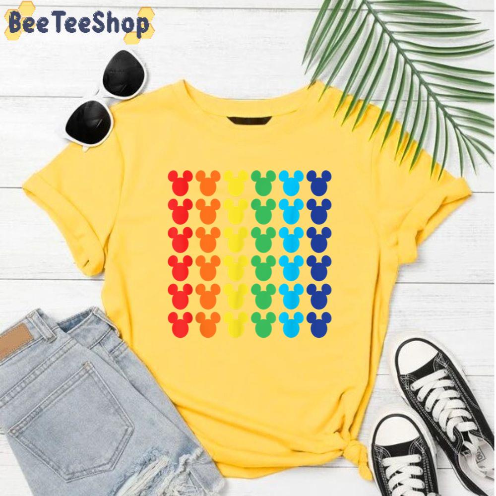 Cute Color Mickey Icon Pride Allyship Happy Pried Month Unisex T-Shirt