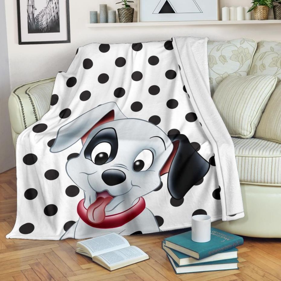 Cute Dalmatian Fleece Blanket Gift For Fan, Premium Comfy Sofa Throw Blanket Gift