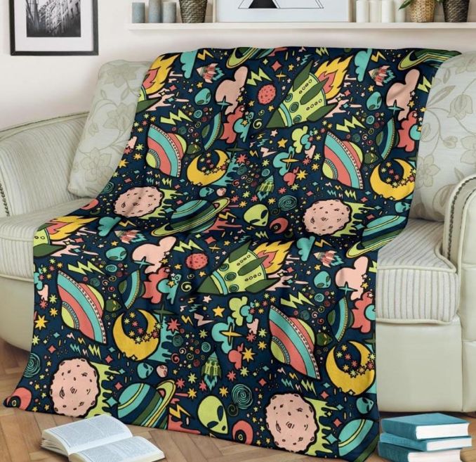 Cute Galaxy Patterns Best Seller Fleece Blanket Gift For Fan, Premium Comfy Sofa Throw Blanket Gift