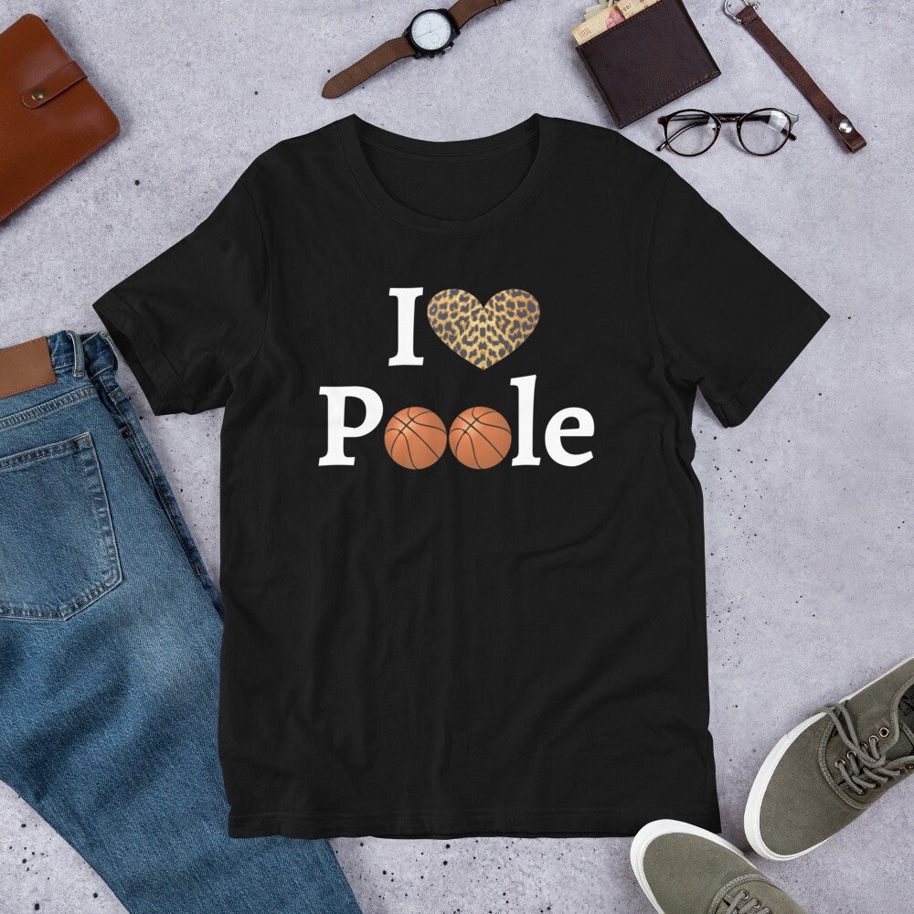 Cute I Love Poole Cheetah Basketball Unisex T-Shirt