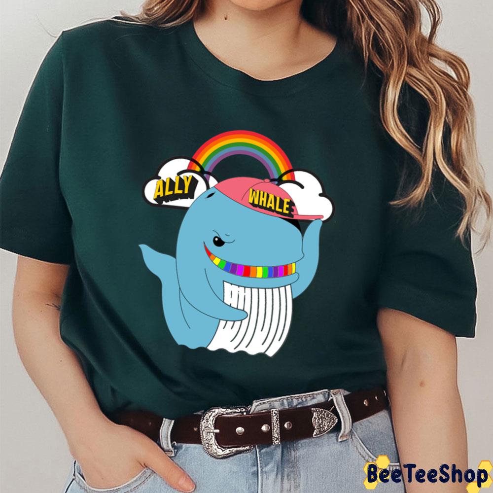 Cute Whale Rainbow Pride Allyship Unisex T-Shirt