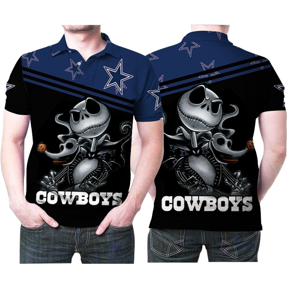 Dallas Cowboys Nfl American Football Team Logo Jack Skellington Gift For Dallas Cowboys Fans American Football Lovers Polo Shirt